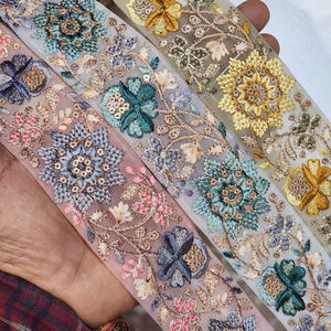 Encaje de tela ligera con estampado floral de moda 2026, ribete de encaje de malla suave para vestidos de mujer - Product Image 1