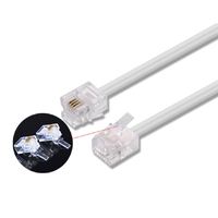 Cable de extensión de puente de cable plano/en espiral de longitud personalizada 2 pares 4 núcleos resorte espiral Utp 6P Rj11 Cable de conexión de teléfono