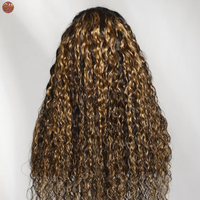 Perruques de cheveux humains 13x4 HD avec dentelle transparente, longues, brun miel, bouclées en vagues profondes, cuticules alignées, pour usage quotidien et coiffures de fête