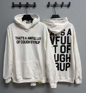 Venta al por mayor: Sudaderas con capucha casuales holgadas de la marca Alphabet High Street, 100% algodón de alta calidad, con estampado 'THAT'S A AWFUL LOT OF COUPH SYRUP', para hombre. - Product Image 5