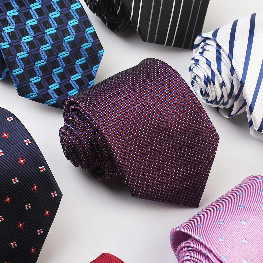 Polyester Ties Gentleman Round Necktie Woman Stripe Yellow Necktie Shanghai Plaid Paisley Silk Manufacturers Custom Logo Tie