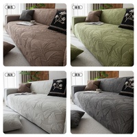 Housse de canapé moderne en velours jacquard crème nordique à motif floral, imperméable, extensible en spandex et polyester, anti-griffures pour chats