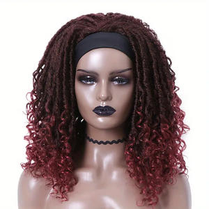 Perruques Afro Bouclées Yaki Longues avec Bandeau, 100% Fibre Haute Température, <span class=keywords><strong>Cheveux</strong></span> Classiques Ondulés et Volumineux, Sans Colle - Product Image 5