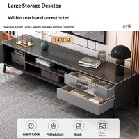 Console multimédia XINGRUO en mélamine MDF gris aurore obsidienne, prête pour les projets d'hôtels et d'appartements
