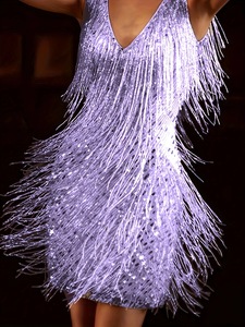 Robe de soirée pour femmes 2023 été élégant moulante Sexy Club Camisole gland danse Mini robe femme vêtements Vestido Dre - Product Image 4