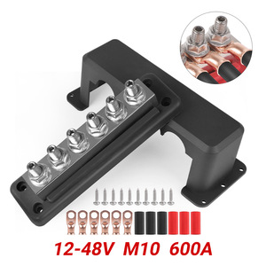Bloque de terminales de barra colectora de cobre M10 600A 12-48V con cubierta para conexión eléctrica - Product Image 3