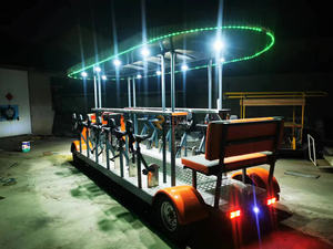 Vélo-bar électrique mobile pour 8 passagers, remorque de fête à pédales en fibre de verre pour attractions en bord de mer ou parcs d'attractions - Product Image 3
