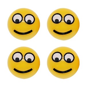 4 pièces Bouchons de valve de pneu de voiture amusants en forme de boule souriante, type boulon, pour la décoration et le style des pneus automobiles - Product Image 2