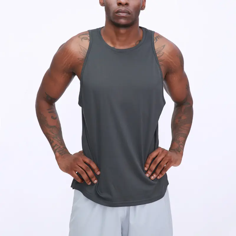 New Wide Shoulder Men'S Sleeveless Plus Size Tank Top Quick Dry Sport Man Gym Vest With Breathable Feature