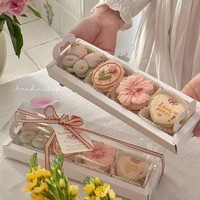 Boîte à biscuits avec fenêtre transparente et dorure à chaud, emballage en carton pliable pour biscuits, gâteaux et friandises
