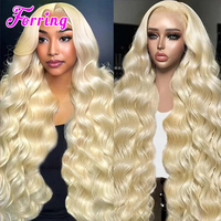 Wig Rambut Asli Tanpa Lem Model Body Wave Pre Cut 613 Pirang Preplucked Siap Pakai Brazilian 13X4 Lace Frontal Wig untuk Wanita
