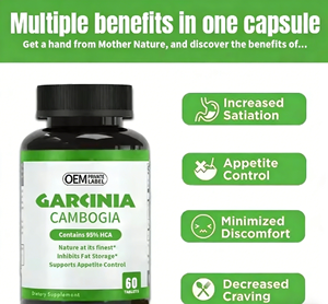 Comprimés de Garcinia Cambogia à 95 % HCA, marque privée OEM, pour la gestion du poids <span class=keywords><strong>et</strong></span> le contrôle de l'appétit, complément certifié GMP - Product Image 2