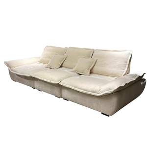 2025 nouveau Design Simple haut de gamme en daim canapé <span class=keywords><strong>petit</strong></span> salon <span class=keywords><strong>bateau</strong></span> droit minimaliste crème Style <span class=keywords><strong>bateau</strong></span>-forme canapé velours canapé - Product Image 6