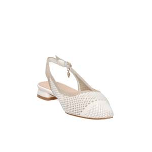 Sandales plates Donna Slingback Gold & Gold à talon de 2 cm, blanc beige, taille 39 - Product Image 4