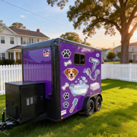 Remorque de toilettage pour chiens polyvalente pour animaux de compagnie, salon mobile multifonction adapté à toutes les tailles et races de chiens