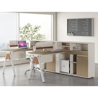 Bureau de direction moderne pour poste de travail individuel avec prise et étagère