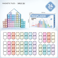 Magplayer - Bloques Magnéticos de Construcción, Ladrillos Magnéticos Conectables de 2/3/4 Piezas, Bloques Magnéticos Coloridos
