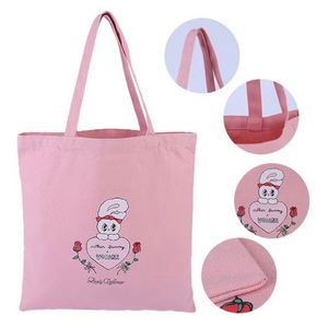 Custom Logo Printed Recyclable Plain Cotton Canvas Shopping Tote Bag - Product Image 4