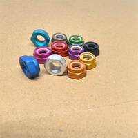 Écrous autobloquants en aluminium avec insert en nylon, couleurs variées, tailles M2, M2.5, M3, M4, M5, M6, vente en gros