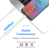 USB-C Pengisian Daya Cepat PD 18W Ke Kabel Data PVC USB-C
