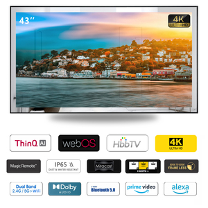 Soulaca 43inch WebOS ma thuật Gương LED TV màn hình lớn 4k thông minh không thấm nước IP65 Alexa được xây dựng trong - Product Image 2