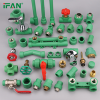 Raccords de tuyauterie en laiton plastique vert et blanc PN25 de type DIN, tous types, fabriqués par IFAN, pour l'alimentation en eau