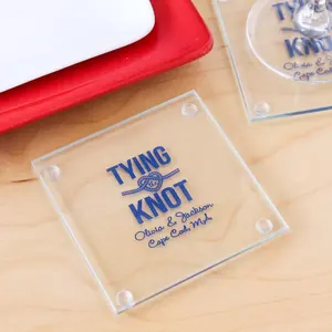 Posavasos de vidrio impresos personalizados 3,5 "L x 3,5" W