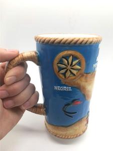 Tasse à café en céramique peinte à la main, accessoire de voyage, pour les cérémonies, le parthenion, herbes grises, 3D, 6 pièces - Product Image 2