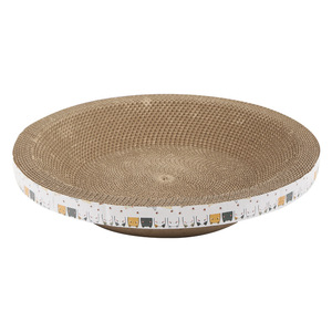 Large Durable Thickened Corrugated Paper Round/Oval Cat <strong>Scratcher</strong> No Debris No Mess Wear-Resistant Cat Scratch Pad - Product Image 1