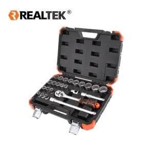 Realtek 24PcsプロフェッショナルCRVソケットセットおよびラチェットハンドルセットメカニックツールホームツール
