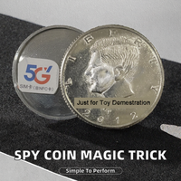 Pièces de monnaie espionnes magiques brillantes en métal, accessoire de magie, convertir une demi-douche en un dollar, tour de magie pour la magie de close-up