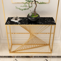 RW ST-A01 Table console murale en fer forgé, style moderne et minimaliste, pour entrée, couloir, hall, meuble d'entrée de luxe léger pour la maison