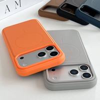 Coque de téléphone en TPU magnétique antichoc épaissie avec finition texturée cuir pour iPhone 17 Pro Max