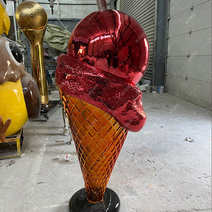 Escultura de Helado Electrochapada de Fibra de Vidrio para Montaje en Suelo Exterior, Figura Decorativa - Product Image 3