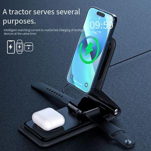 Nouveaux produits tendances 2026 : Station de charge rapide sans fil 3-en-1 pliable avec <span class=keywords><strong>support</strong></span> réglable pour iPhone, <span class=keywords><strong>Apple</strong></span> <span class=keywords><strong>Watch</strong></span> et AirPods - Product Image 2