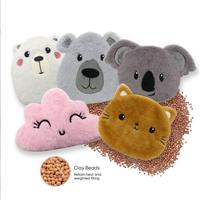 Sac chauffant en peluche en forme d'animal, micro-ondable, rempli de coton PP, 30 cm, jouet lesté unisexe