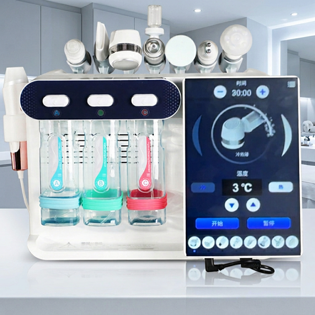 Facial Device 8 in 1 Small Bubble Deep Clean Machine Microcurrent Face Lifting with Skin Analyzer