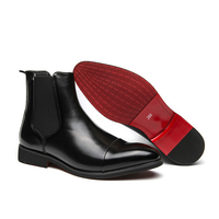 Bottes Chelsea pour hommes à bout pointu, avec panneaux latéraux élastiques, à enfiler, en cuir à imprimés animaliers, bottines habillées plates, respirantes et légères