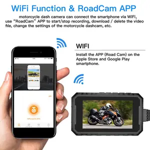 Cámara de salpicadero DVR para motocicleta, 3 pulgadas, Full HD, 1080P, WIFI, GPS, 150 grados, IP67, impermeable, lente Dual, caja negra