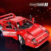 XJD JD017 Blocs de construction de voiture de sport F40 à l'échelle 1:8, 4026 pièces, modèle ABS, ensemble de briques de voiture de course, jouet STEM pour adultes, cadeau