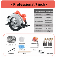 Scie circulaire de qualité industrielle de 7 pouces, moteur sans balais de 1400 W, outil de travail du bois électrique, 220 V, capacité de coupe de 90 mm, CAMPEGGI DXMG-4