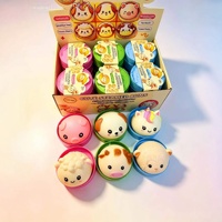 Jouet Squishy en Caoutchouc en Forme de Boulette Mignonne pour Animaux de Compagnie, Boîte Mystère, Boule Anti-Stress à Rebond Lent en Argile Colorée, 12 Couleurs Assorties Aléatoirement