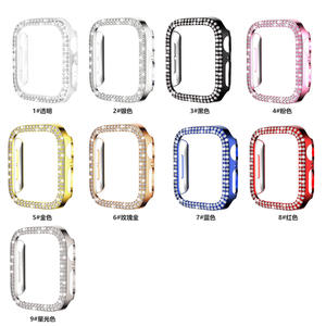 Housse en diamant pour <span class=keywords><strong>Apple</strong></span> <span class=keywords><strong>Watch</strong></span> Case 42mm 46mm Series 10 Accessoires Bling PC Bumper Protector Face Protective Case for IWatch - Product Image 2
