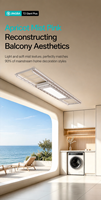 Séchoir à linge électrique intelligent et automatique avec télécommande multiple, en aluminium, pour montage au plafond ou sur balcon