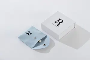 Logotipo personalizado blanco collar pulsera bolsa plegable joyero de lujo rígido cartón joyería caja magnética embalaje de regalo