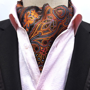 Cravate <span class=keywords><strong>Ascot</strong></span> Jacquard classique personnalisée pour hommes Écharpe en polyester Cravate <span class=keywords><strong>Ascot</strong></span> rétro pour hommes - Product Image 2