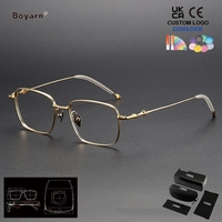 Monture de lunettes en titane Boyarn pour hommes, lunettes de vue carrées pour hommes, montures optiques pour myopie, lunettes pour hommes