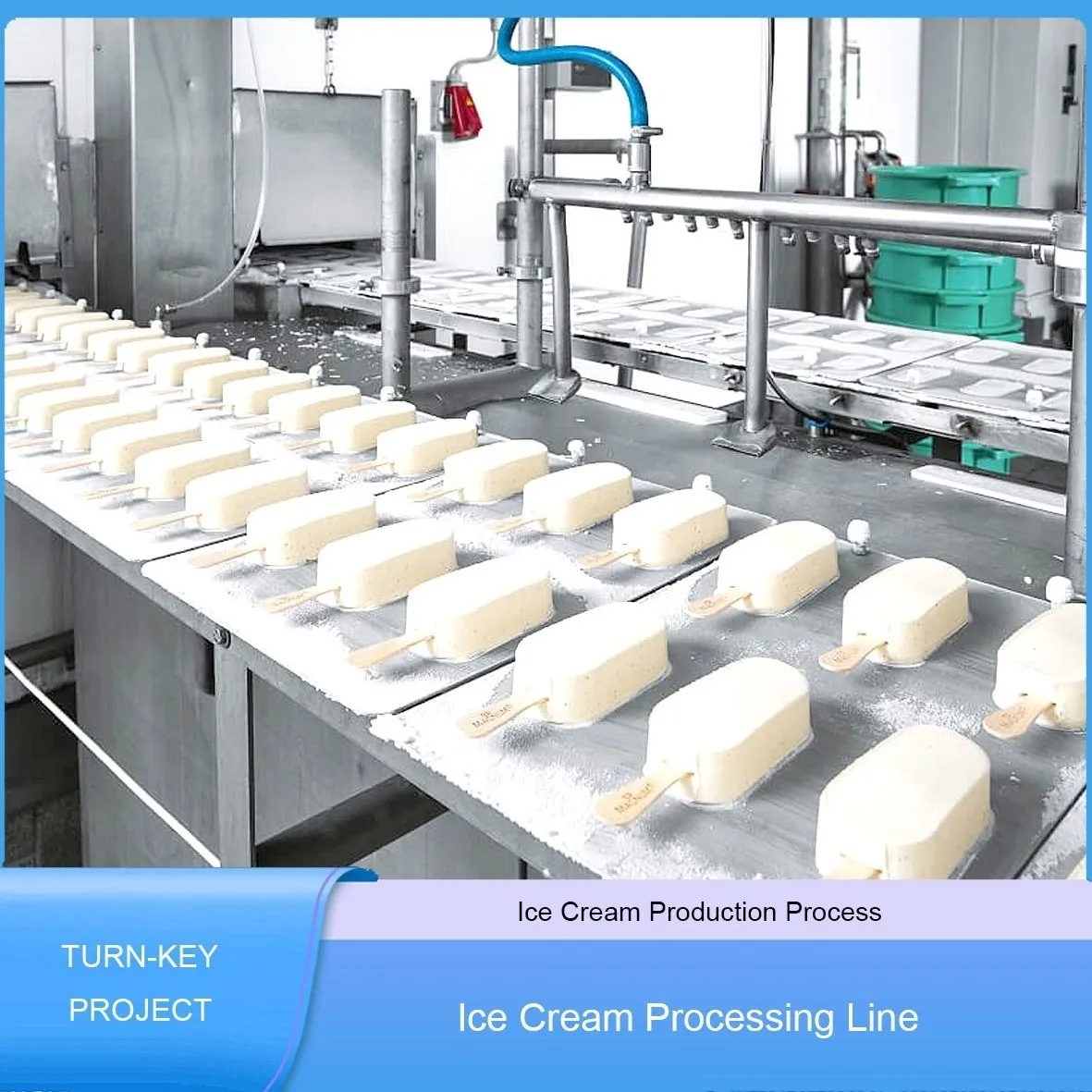 Ice cream making machine, ice cream processing line, ice cream production line