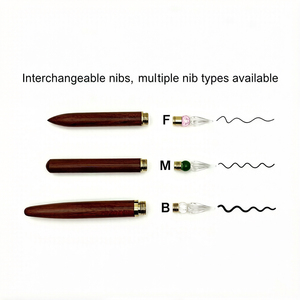 HY HY-025 <span class=keywords><strong>Penna</strong></span> <span class=keywords><strong>Stilografica</strong></span> di <span class=keywords><strong>Lusso</strong></span> in Legno Ricaricabile con Inchiostro Nero e Logo Personalizzato, Regalo Aziendale Vintage di Alta Qualità - Product Image 4