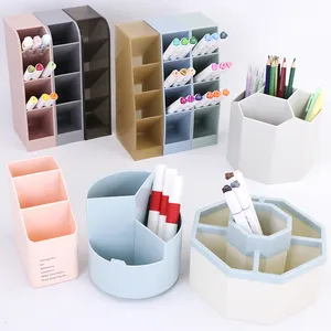 Kawaii Stationary accessories Office Organizer Desktop Storage Pen Display Pot Marker rotating Pencil Holder for Desk